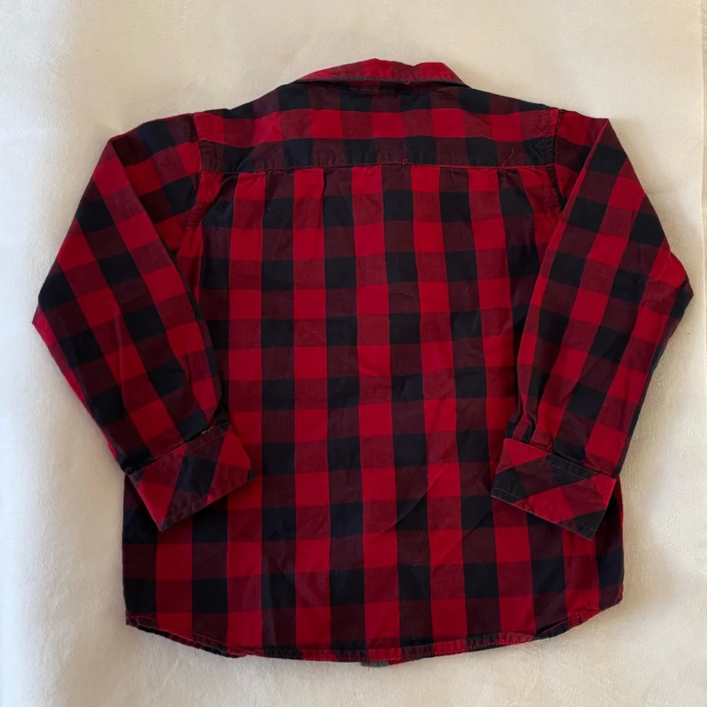 Kenneth‎ Cole Red/Black Plaid Shirt Boys 5